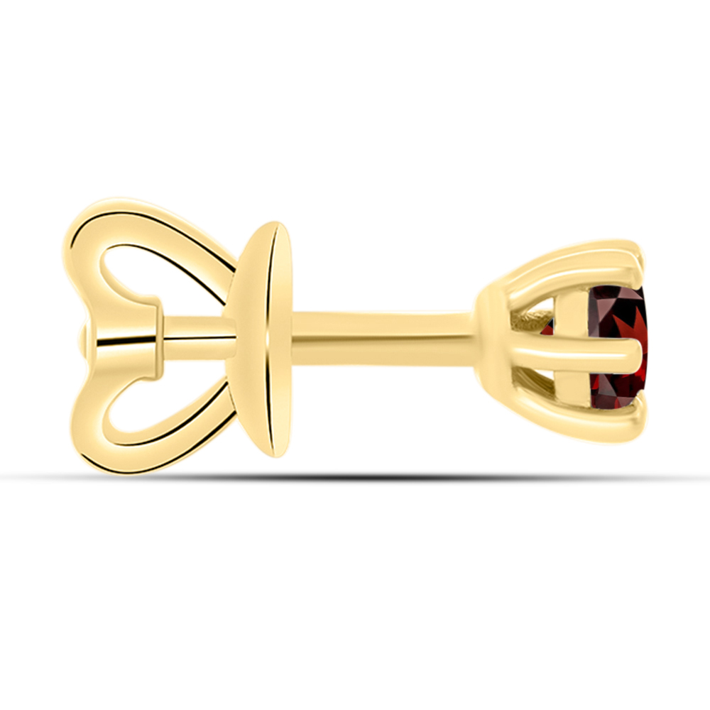 BUY 14K GOLD WITH GARNET GEMSTONE SINGLE STONE EARRING